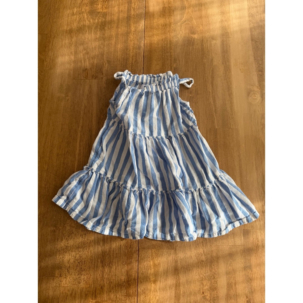 Old Navy Baby Girl Blue White Striped Tiered Sleeveless Sundress 12-18M